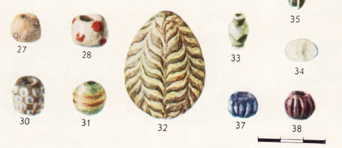 Keramikinis kiaušinis aptiktas Laukskoloje (Latvija). Šaltinis: Apals et al. 1974, tab. 75